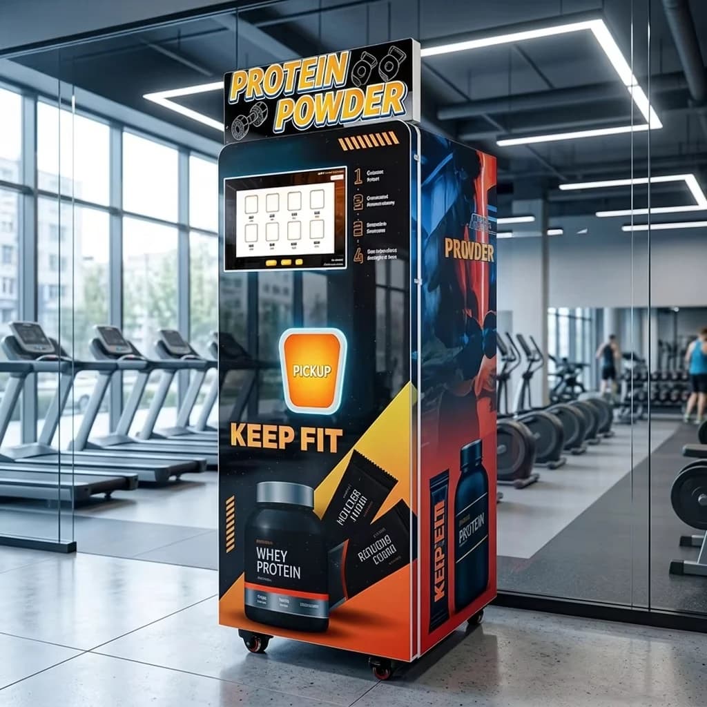 Custom Intelligent Protein Powder Vending Machine Full Automatic Touch Screen Unmanned Self Service Device For Commercial Gym