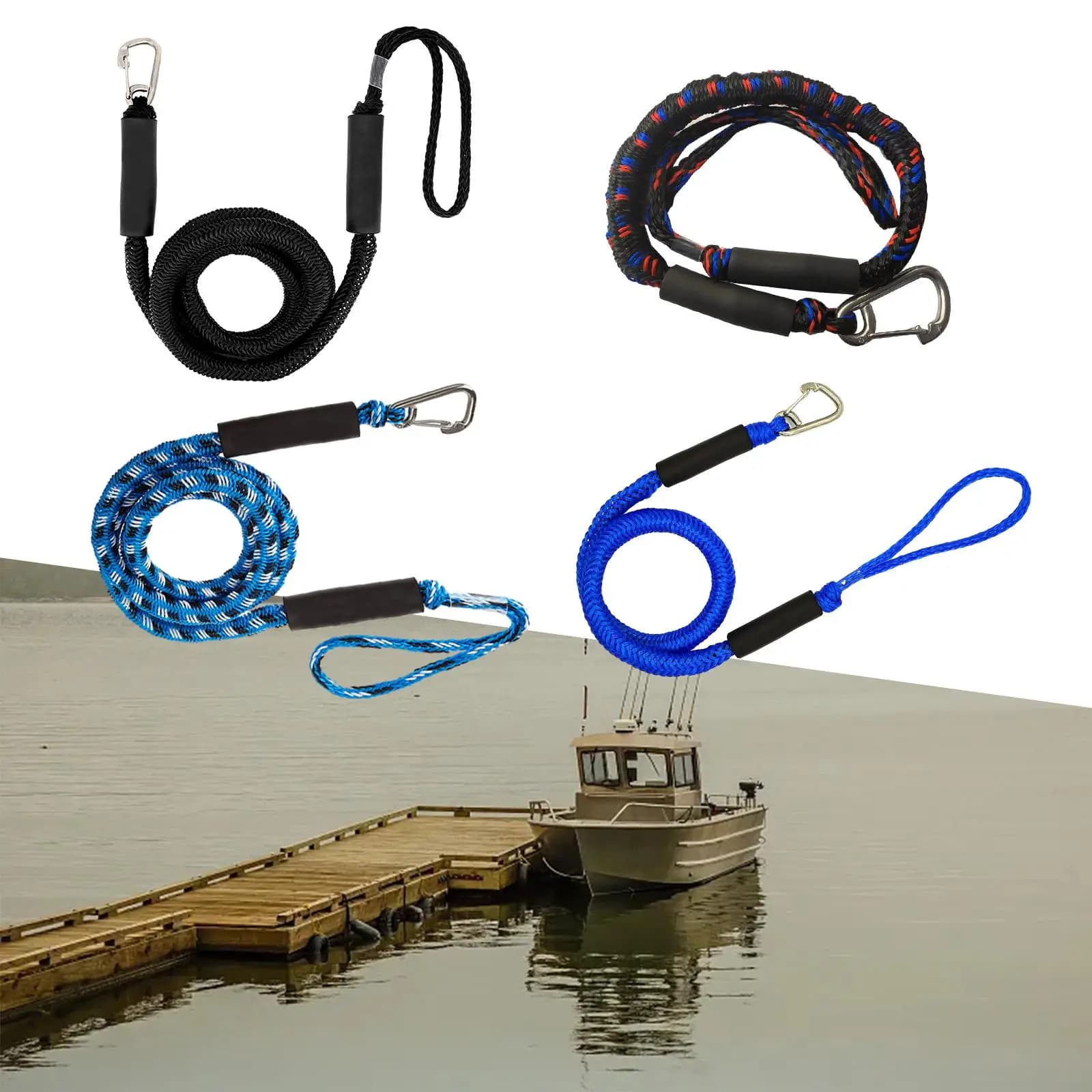 Bungee Dock Line per barche con passanti 1.2M corda di ormeggio Bungee Boat Dock Ties