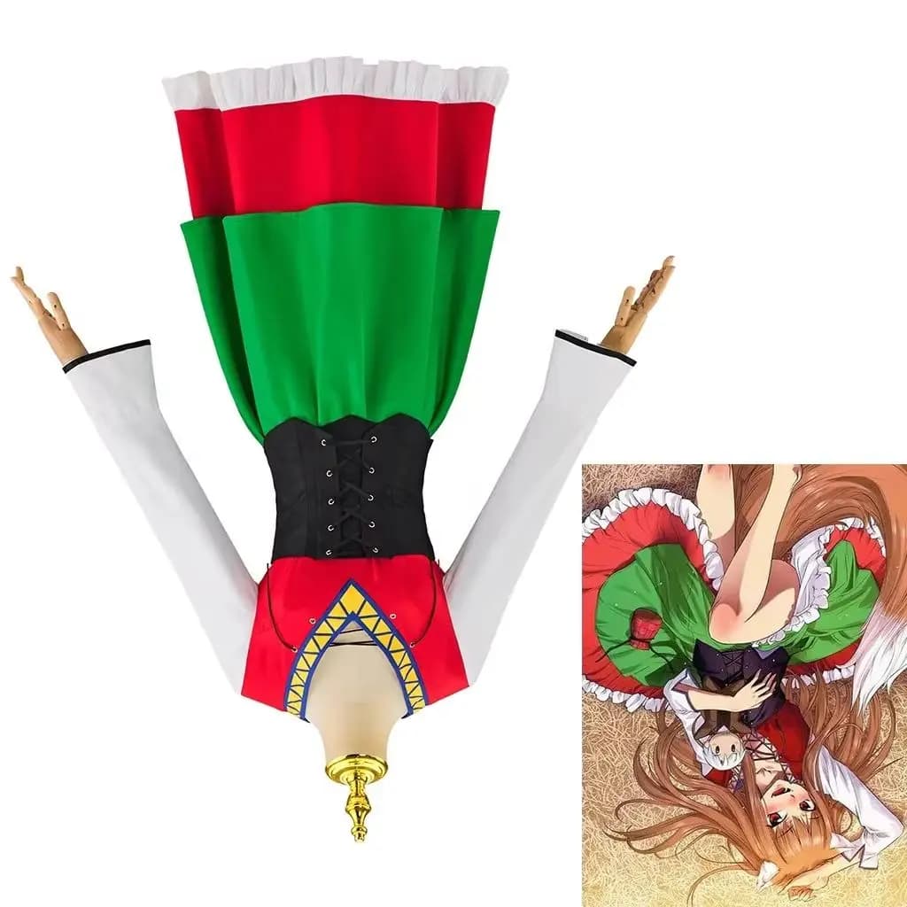 Anime Spice and Wolf Holo Cosplay Wolf Spirit Costume Fancy Lolita Dress Suit Halloween Carnival Christmas Party Ball Gown