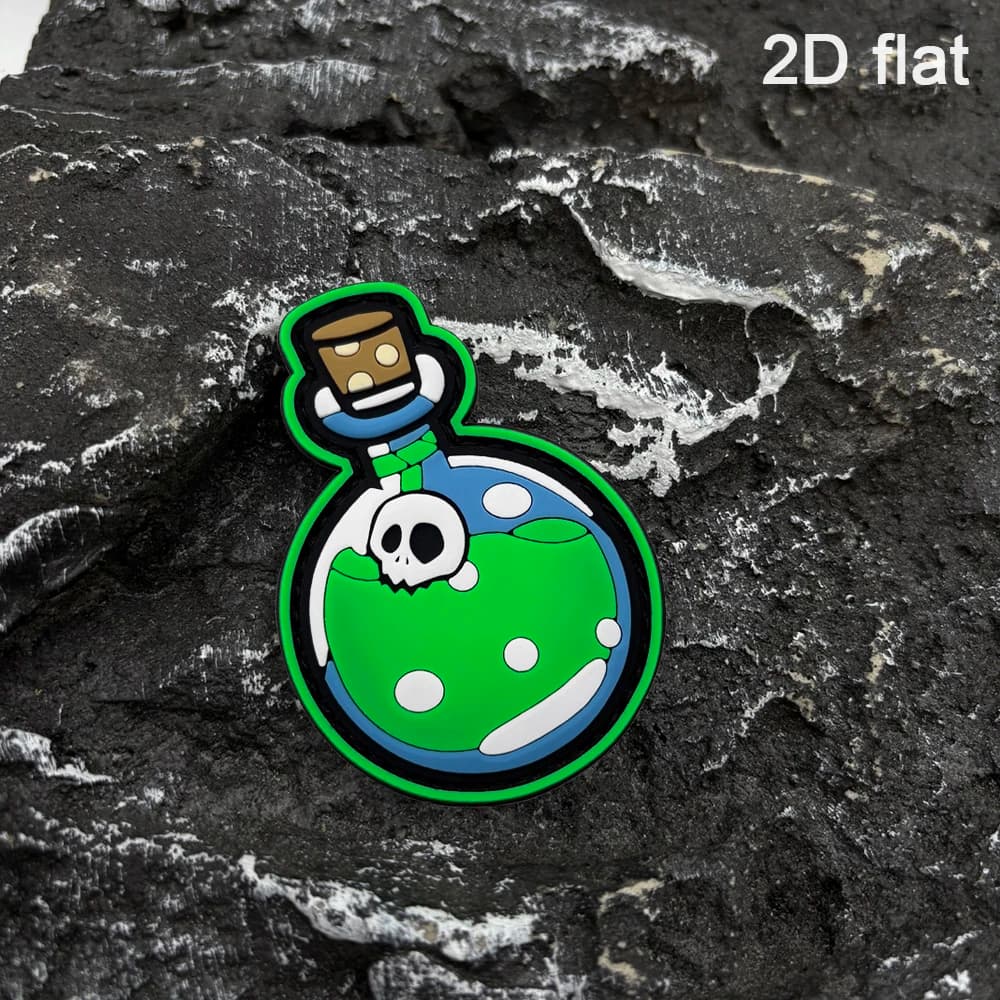 A Magic Skull Potion Pvc Patch Badge with Hook and Loop Fastener on the Back, Suitable for Bags, Backpacks, Vests, and Clothing Decoration