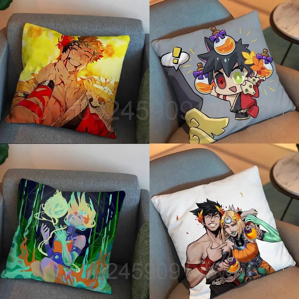 Zagreus Melinoe Hades Pillow Case Square Double-Sided Printing Short Plush Sofa Cushion Cover Bedroom Bedside Pillow