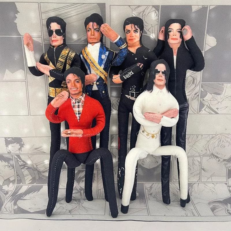 Michael Jackson Cosplay Prop Doll Pop Abstract Plush Doll Skeleton Poseable MJ Rat Dry Figure Funny Collectible Gift For Fans