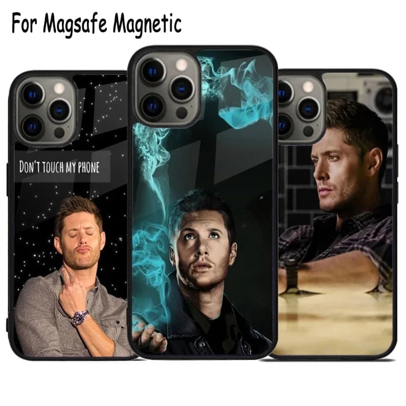 Custodia per telefono Supernatural Jensen Ackles con ricarica wireless per iPhone 17 Air 15 16e 14 13 11 12 Pro Max Plus, Cover Magnetica Magsafe