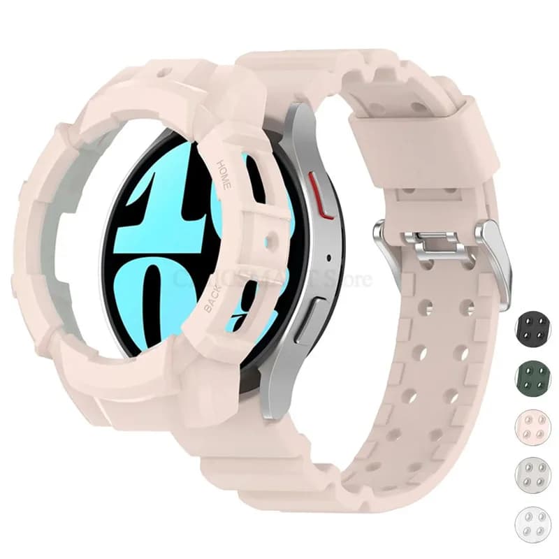 Custodia per armatura + cinturino per Samsung Galaxy Watch 6 40mm 44mm cinturino protettivo sportivo in silicone per accessori paraurti per orologio Samsung
