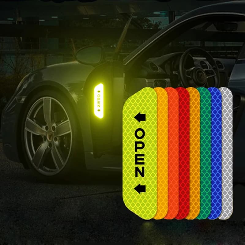 4PCS/set Car Reflective Strips Warning Stickers For Dodge Journey Charger Dakota Challenger Coupe Caravan Car Door Stickers