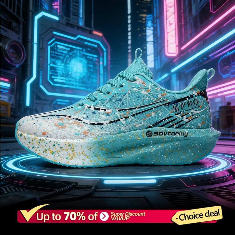 Marathon Running Shoes for Men with Carbon Plate, Breathable Athletic Sneakers for Women, Comfortable Chunta Shoes
