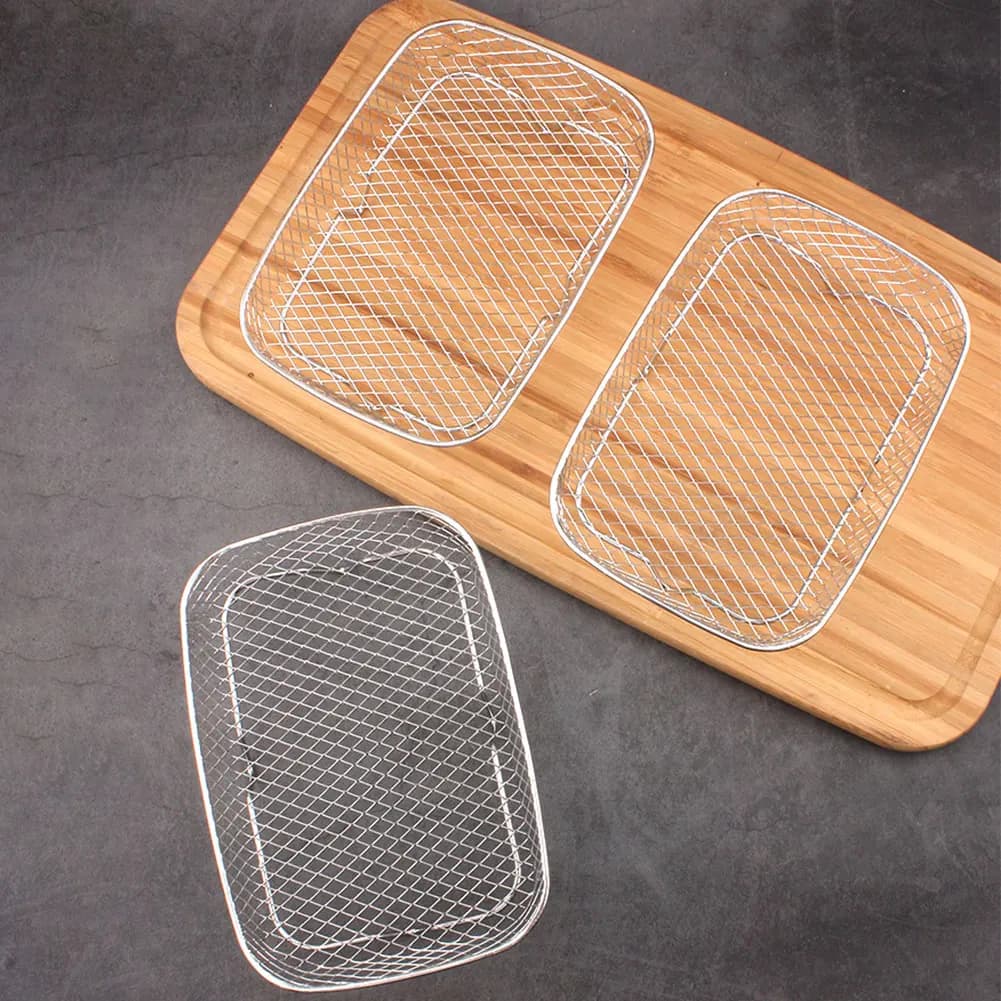 Air Fryer Rack Air Fryer Oven Grill Steamer Stainless Steel Dehydrator Stand 3 Layers Stackable Air Fryer Accessories