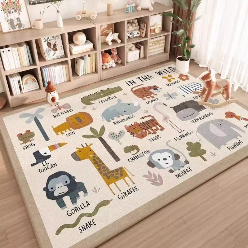 ZYCartoon Style Tappeti per camera da letto Peluche spesso Tappetino per bambini Ampia area Decorazione del soggiorno Tappeto Soffice morbido comodino R
