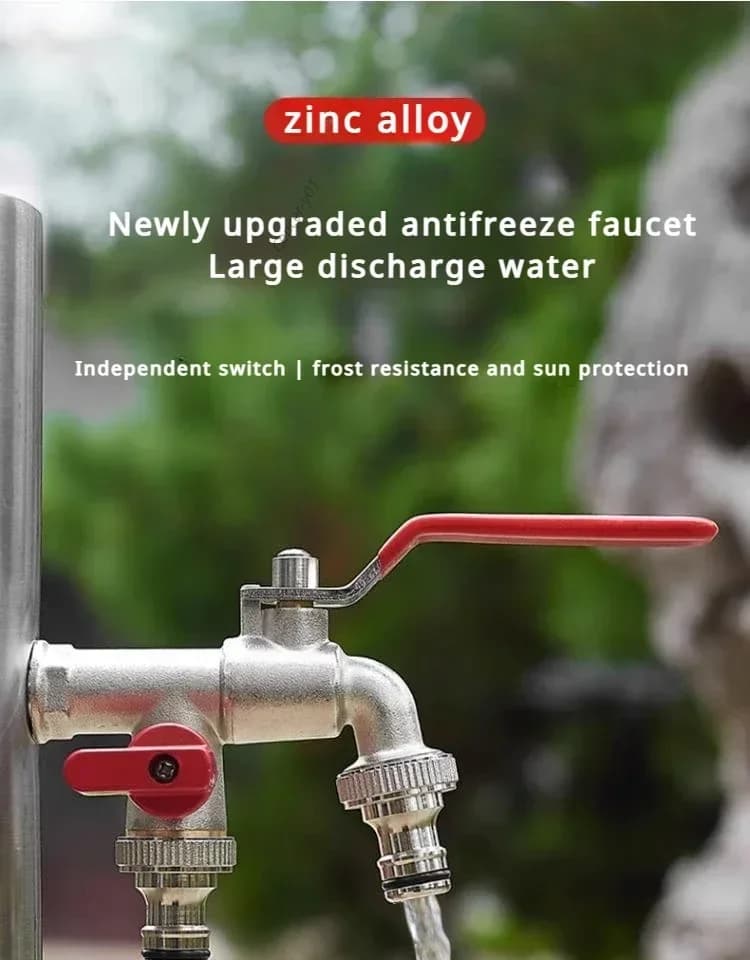 1/2 '' 3/4 '' Doppia Testa Rubinetto Dell'acqua Splitter Connettore Accoppiamento Adattatore Valvola Interruttore Tubo Da Giardino Rubinetto di Irrigazione Comune