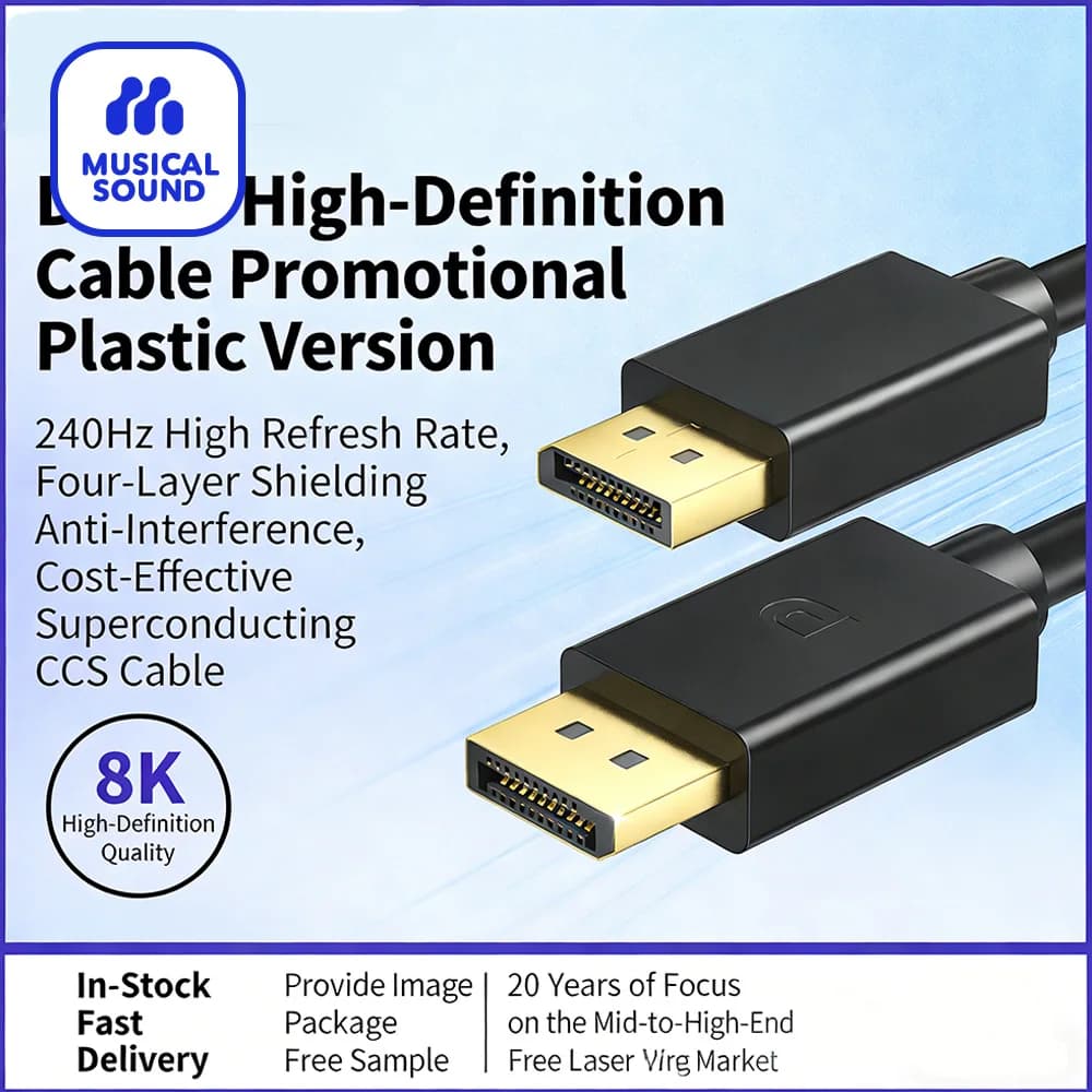 Cavo DisplayPort ZAPX 1.4 da DisplayPort a DisplayPort, 4K@60Hz, placcato oro, da maschio a maschio, cavi DP a DP