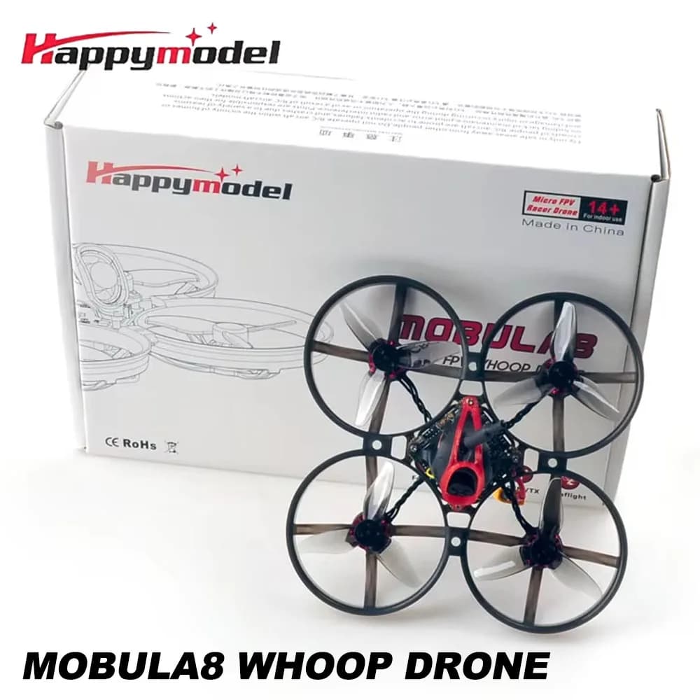 HappyModel Mobula8 Mobula 8 1-2S 85mm Micro FPV Whoop Quadricottero Drone con Ricevitore ELRS X12 AIO Caddx Ant Motore Brushless EX1103