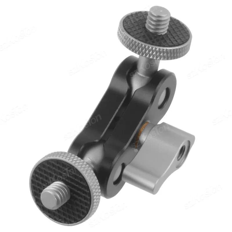 Braccio magico con doppia testa a sfera 1/4"-20 Vite Braccio magico di estensione universale regolabile per microfono monitor GoPro
