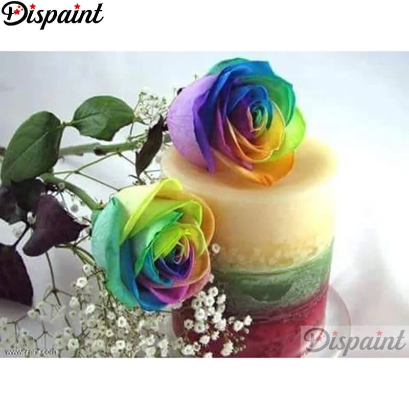 Dispaint Pieno Quadrato/Rotondo Trapano 5D Pittura Diamante FAI DA TE "Paesaggio Fiore di Colore" 3D Ricamo Punto Croce Complementi Arredo Casa Regalo A21320