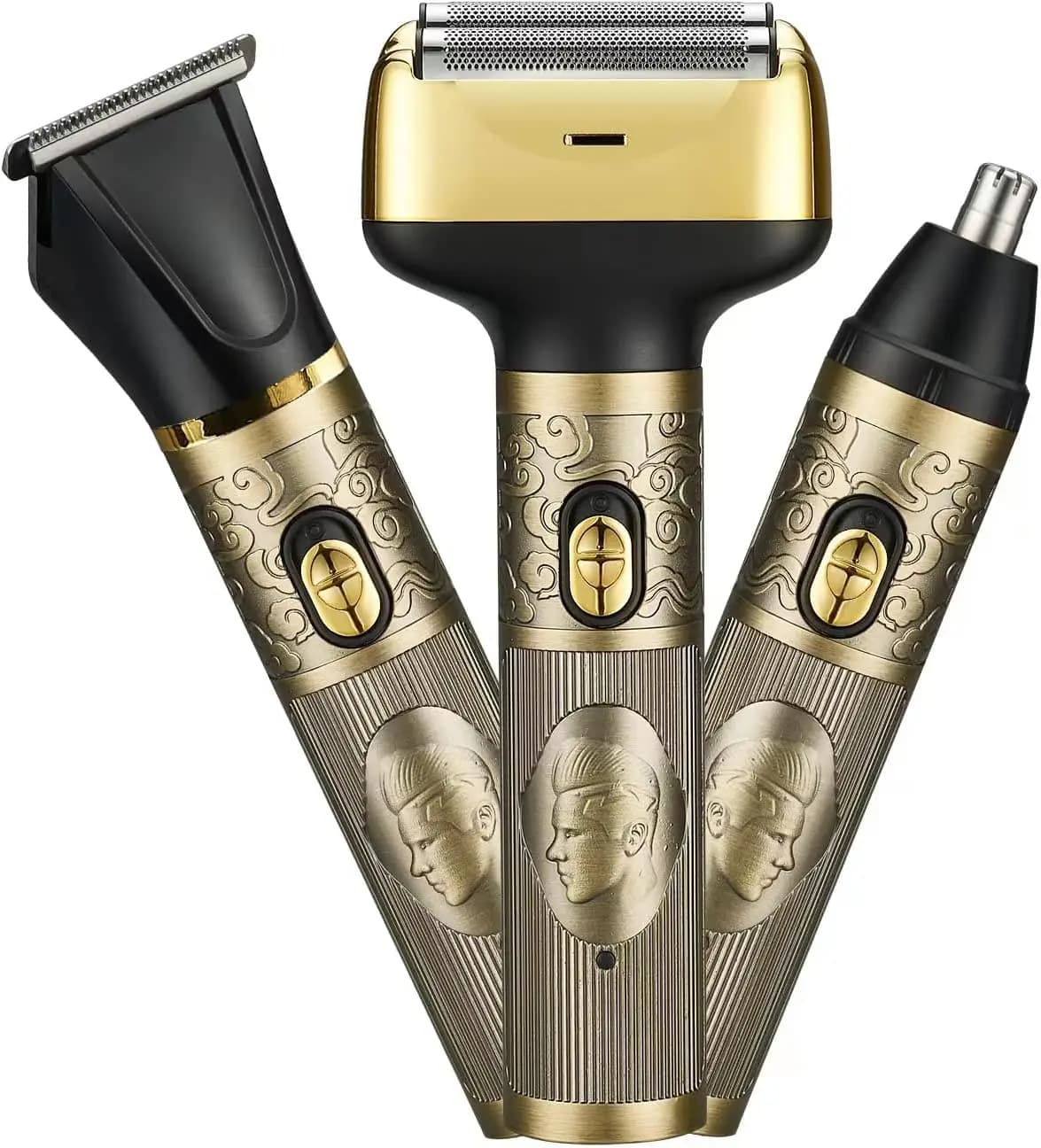 3 in 1 men's electric beard toe kit Set rechargeable battery shaver waterproof Trimmer for nose for personal care