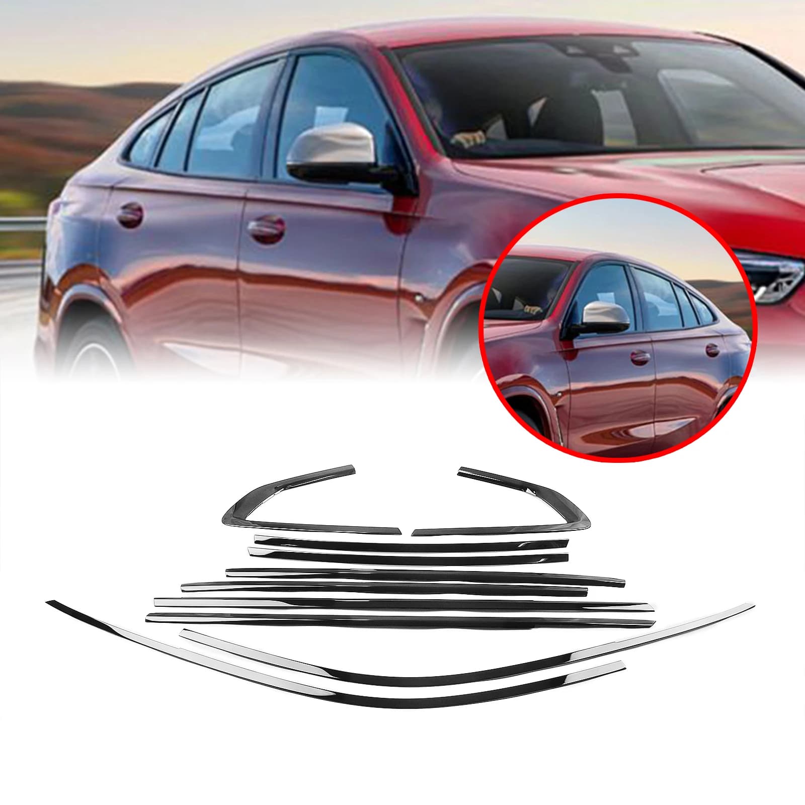 Car Gloss Black Exterior Window Decoration Strip Molding Trim Seal Weatherstrip Protector Styling Cover For 2019-2025 BMW X6 G06