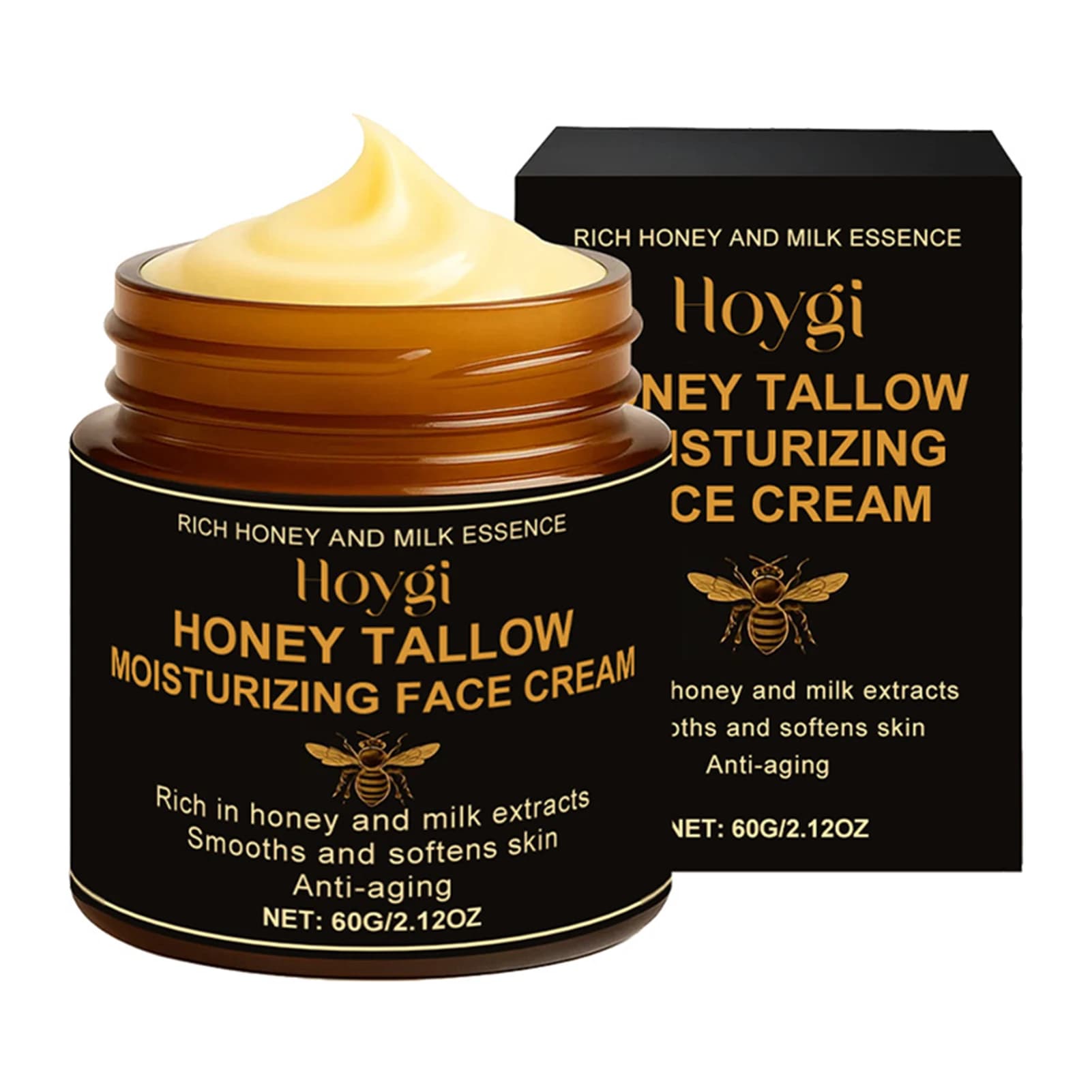60g Honey Tallow Face Cream,Nourishing Face Cream Moisturizer Body Lotion,Skin Care Lip Balm Organic-Honey Moisturizing Oil