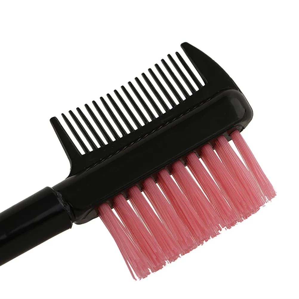 Pennello per Sopracciglia a Doppia Punta, Leggero con Manico in Legno, Angolato per Gel e Pomata, Pennello Modellante per Trucco, Applicatore per Mascara, Accessorio di Bellezza