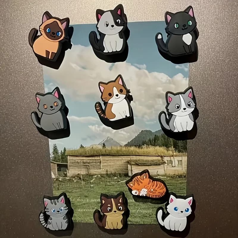 5 magneti da frigorifero a forma di gatto, per frigorifero, lavagna e lavastoviglie. Decorazioni perfette per la cucina e regali di San Valentino