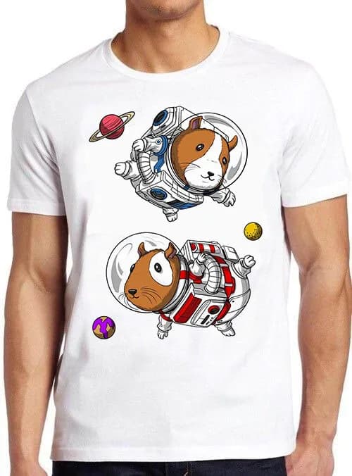Guinea Pig Spazio Astronauti Meme Regalo Divertente Gamer Cult Movie Musica T Shirt M576