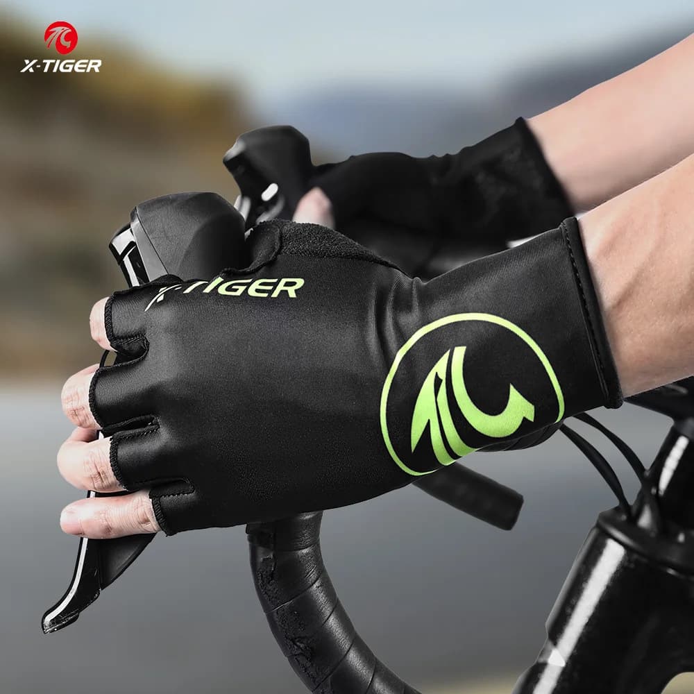 Guanti da bici X-TIGER Guanti da bici MTB protettivi per esterni Guanti da ciclismo da competizione mezze dita antiscivolo traspiranti Donna Uomo