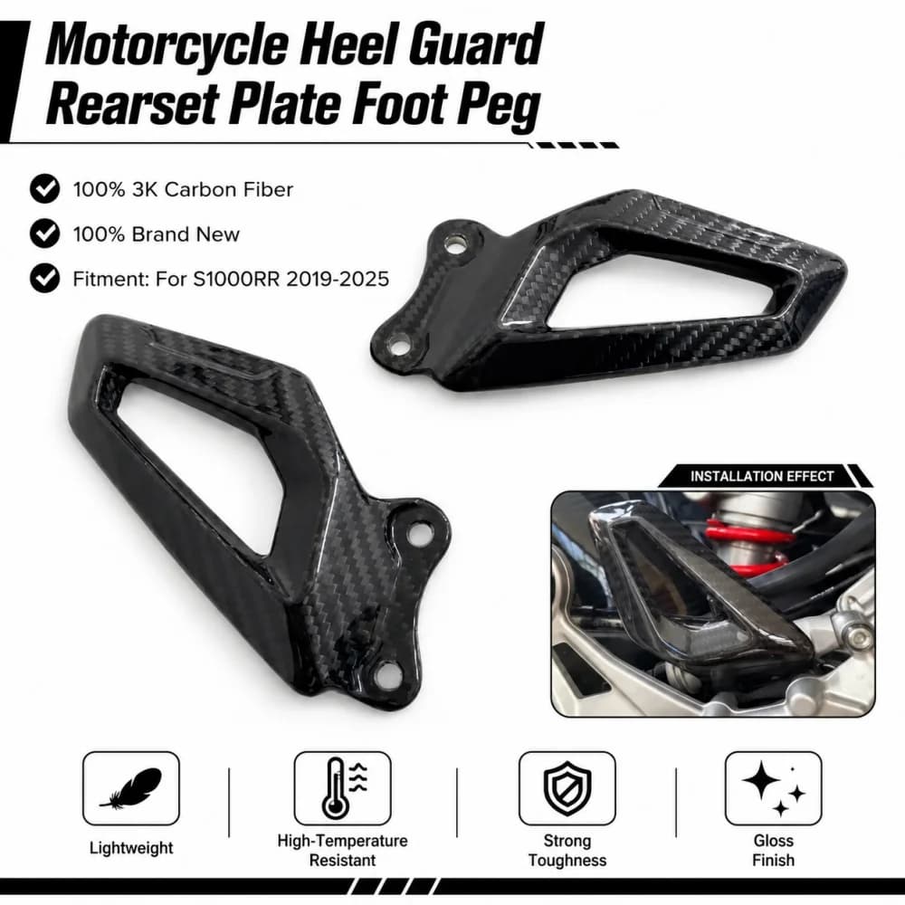 Per BMW S1000RR 2019-2022 2023 2024 2025 Protezioni Tallone Poggiapiedi Riduzione Peso Fibra di Carbonio Accessori Moto