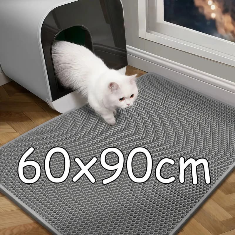 60 cm x 90 cm tappetino per lettiera per gatti impermeabile doppio strato tappetino per lettiera per animali domestici tappetino per gatti antiscivolo sabbia lavabile per animali domestici pulito
