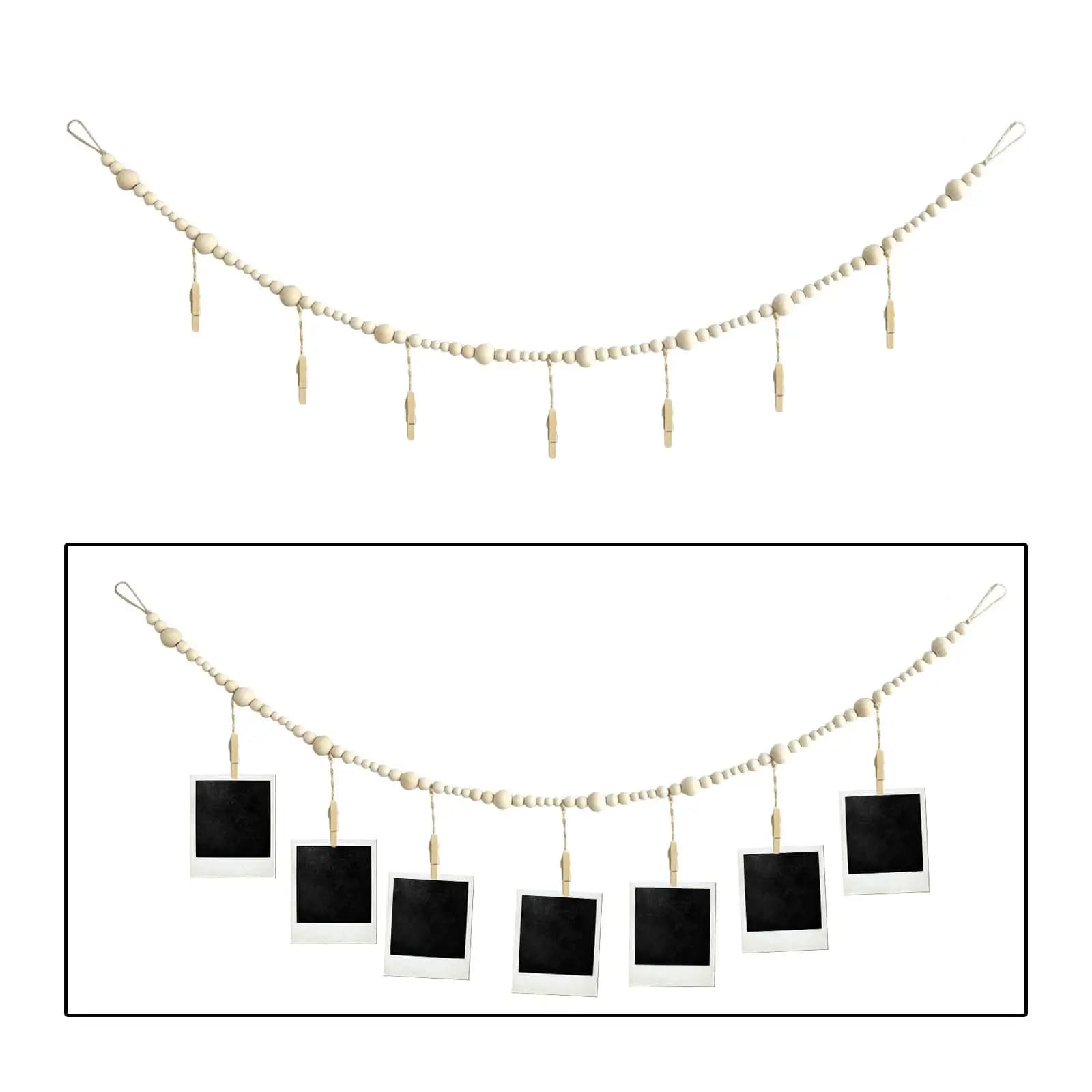 DIY Boho Style Picture Frames Wall Hanging Photo Display Rope for Dormitory Living Room Dorm Decoration Family Photo Frame Wall