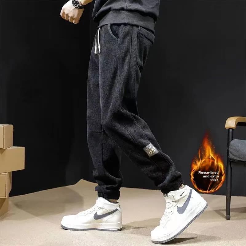 Pantaloni casual da uomo in velluto a coste Thiened Autunno Inverno Pantaloni lunghi sportivi caldi Pantaloni con fasciatura in vita elastica Tempo libero Faion