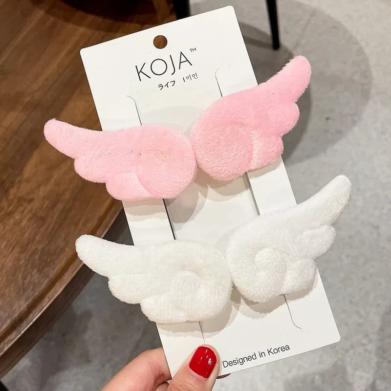 Fermagli per capelli Y2K a forma di ala d'angelo per ragazze, fermagli in peluche a forma di ala, graziosi fermagli per capelli per bambini, mollette, accessori per capelli