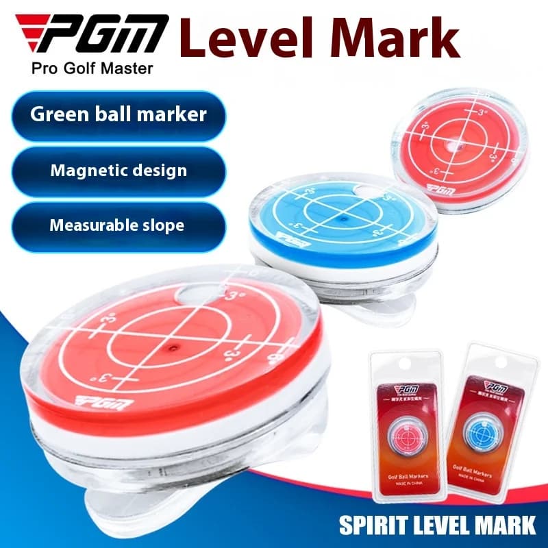 PGM Golf Supplies Segno del morsetto del cappuccio di livello Morsetto del cappuccio magnetico Marchio di posizione della palla Rosso/Blu MK011