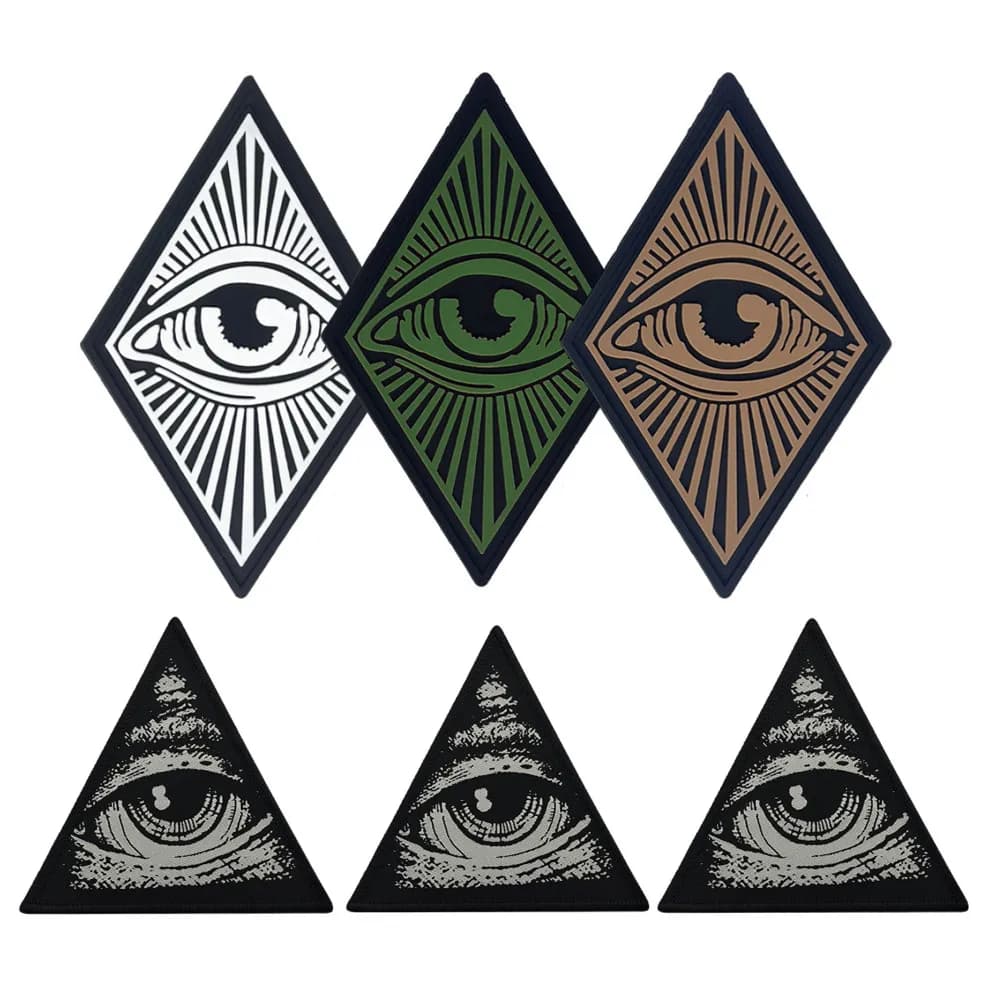 PVC shape diamond eye that all sees bright cuff sticker magic tactical badge hook and ring magic patches for DIY clothes
