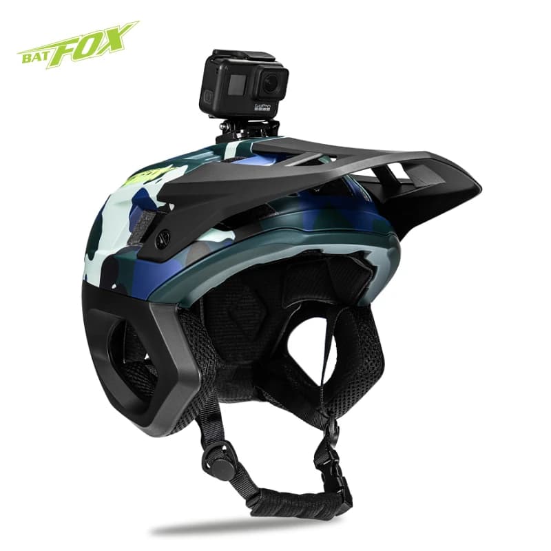 BATFOX Protezione per le orecchie Casco da bici 3/4 Off Road MTB Casco da bicicletta Sport all'aria aperta Cappello di sicurezza Ventilare tre quanti CyclingHelmet