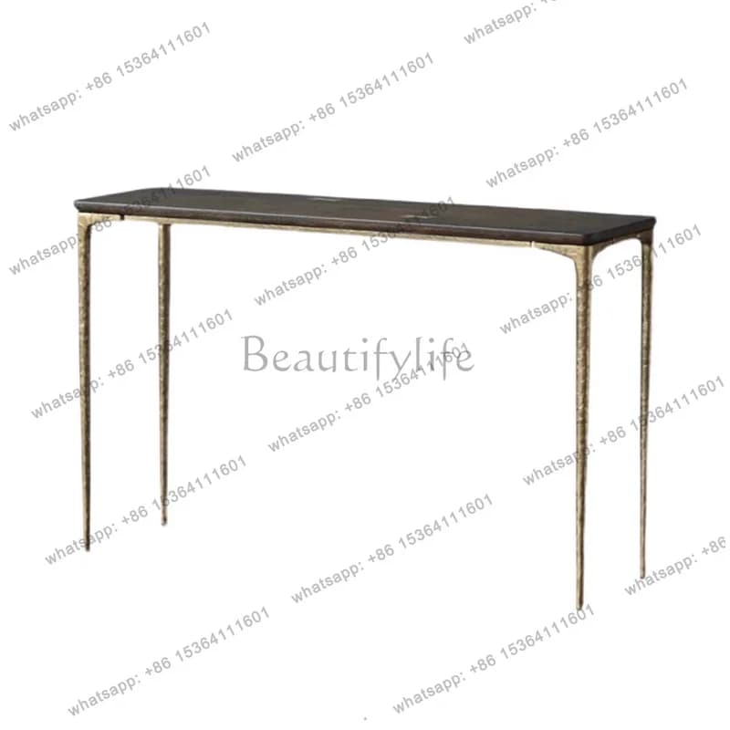 Consolle in Stile Italiano con Gambe in Metallo, Tavolo Consolle Classico Neutro Elettrocratico, Bellezza Minimalista, Mobile da Salone, Arredamento per la Casa