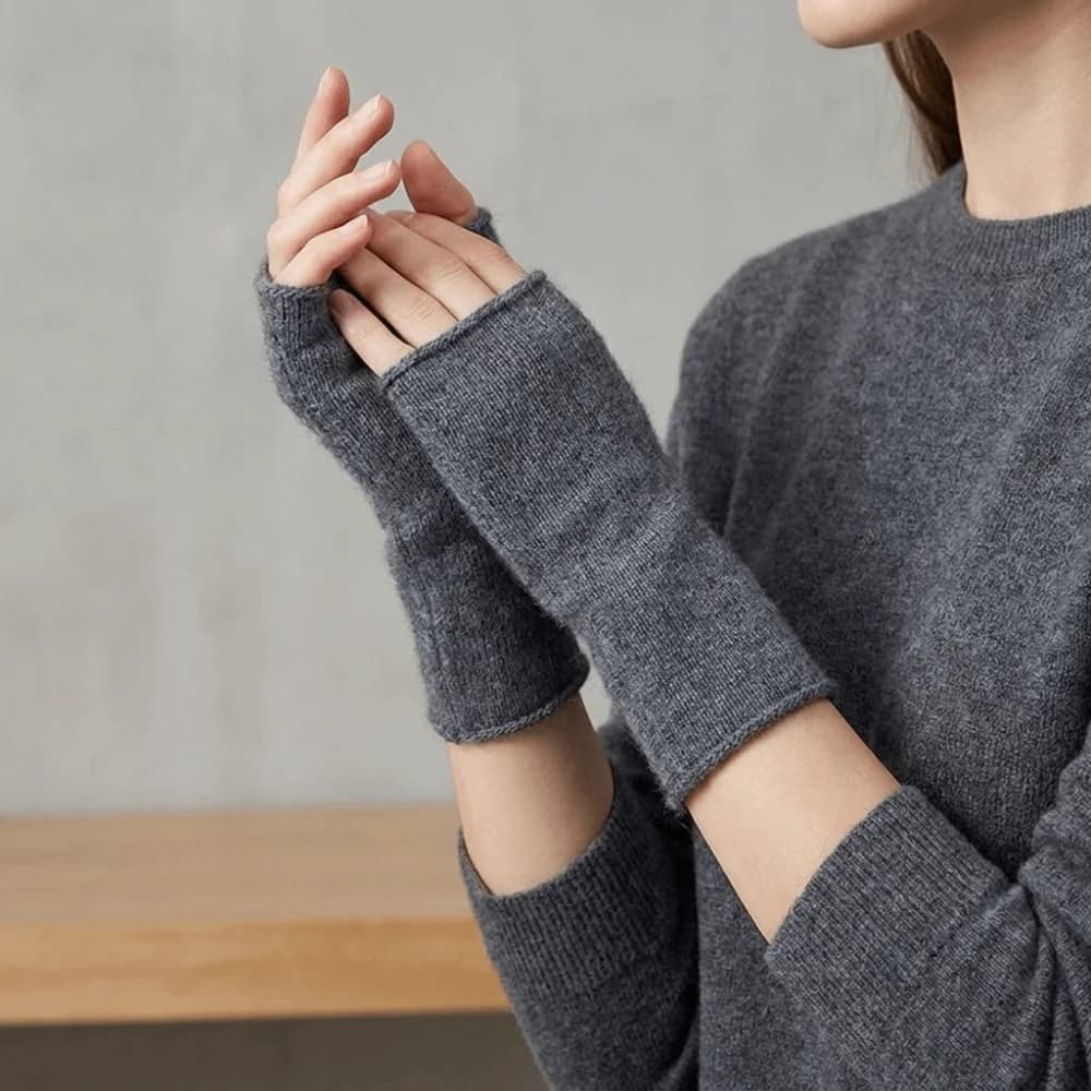 Lovely Soft Knitted Gloves Velvet Mink Cashmere Half Finger Gloves Korean Style Thicken Plush Mittens Students