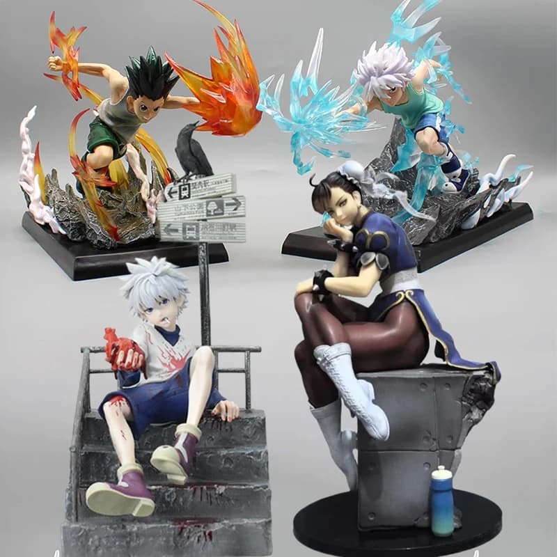 Anime Gon Freecss Azione Figura Hunter X Hunter Manga Doll Killua Zoldyck Figura GK Street Fighter Chun Li Figura Modello Caldo Regalo