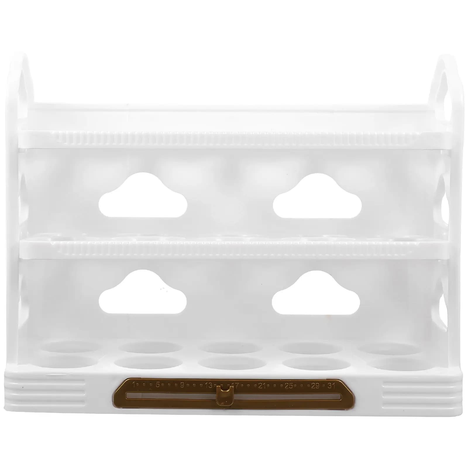30-Slot Icebox Egg Container 3-Layer Organizer Stackable Egg Storage Box for Refrigerator Kitchen Counter Freezer Storage