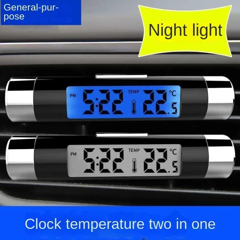 Termometro per presa d'aria per auto orologio elettronico tempo Led Display digitale termometro con retro luminoso forniture per auto orologio per auto