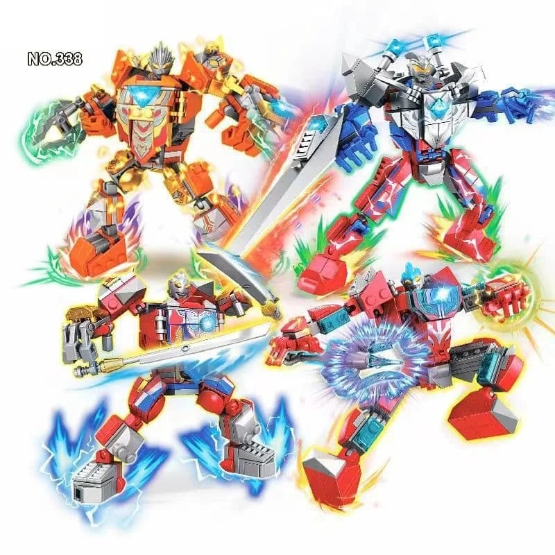 Nuovo Anime Super Serie Building Blocks Action Game Figure Assemblare Mecha Robot Mattoni Demon King Fighter Figure Mattoni Giocattoli
