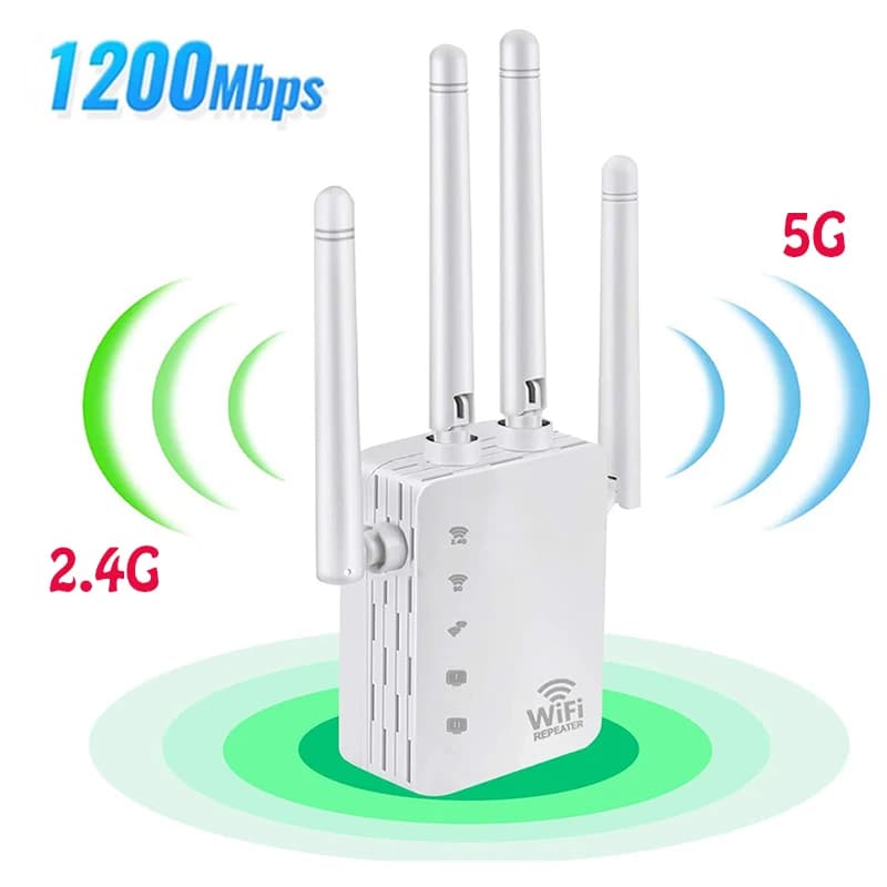 Ripetitore ripetitore WIFI 5 Ghz Extender Wi fi wireless Amplificatore di rete 1200Mbps Ripetitore Wi-Fi segnale a lungo raggio 802.11N