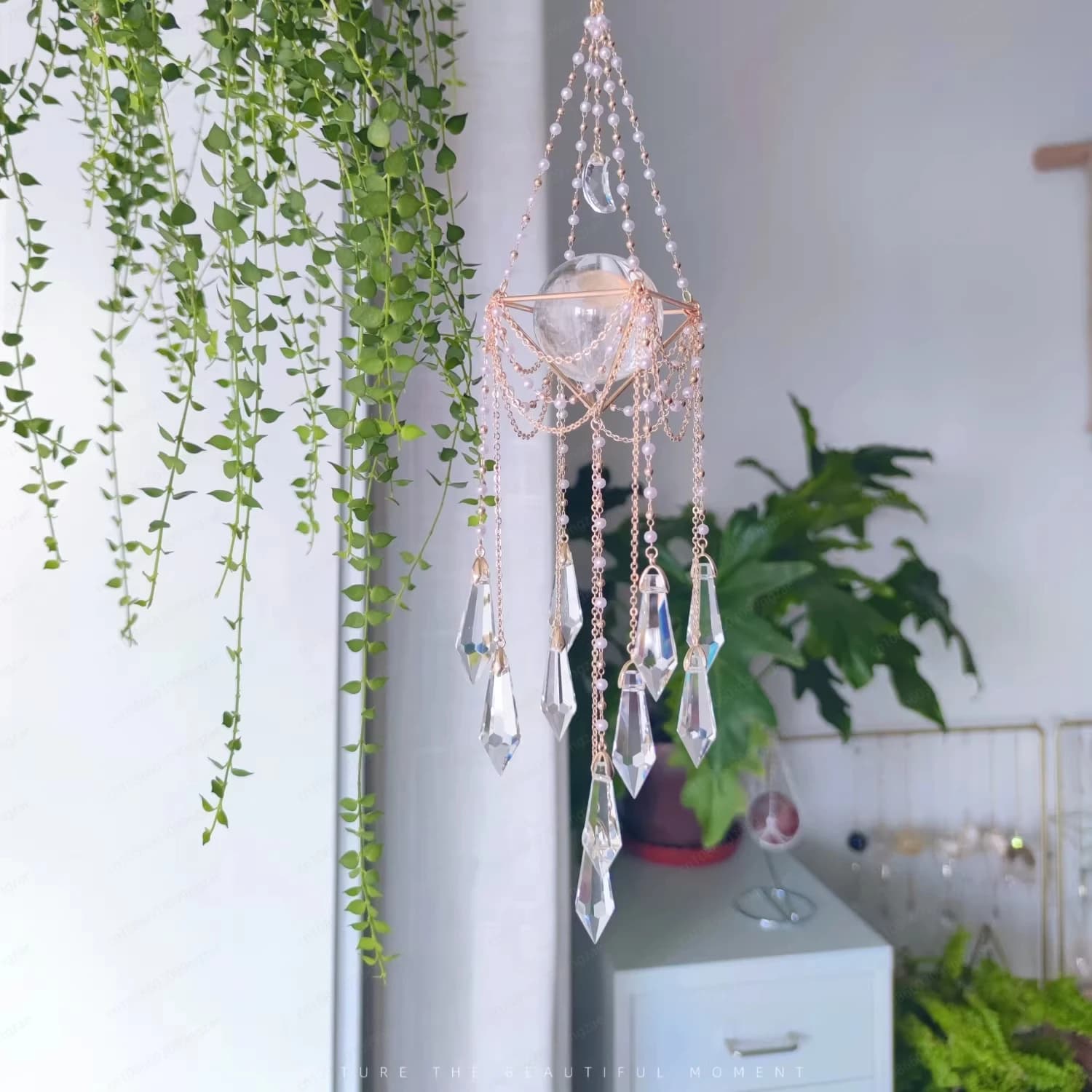 Original Design Crystal Ball Bottom Support Wind Chime Sun Catcher Dream Luxury Air Pineapple Stand Rainbow Maker