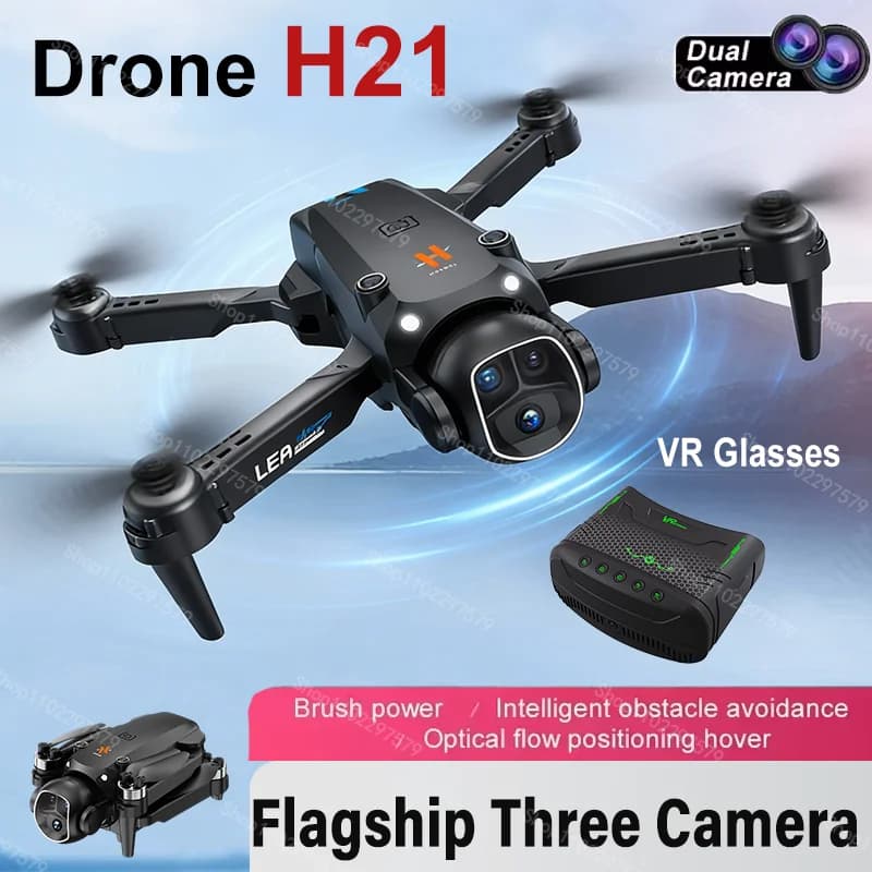 New RC Drone H21 2026 with GPS 8K, Professional Air Photography HD, Remote Controlled Aeromobile with Double HD Camera, Brushless Motor, Boys Toy