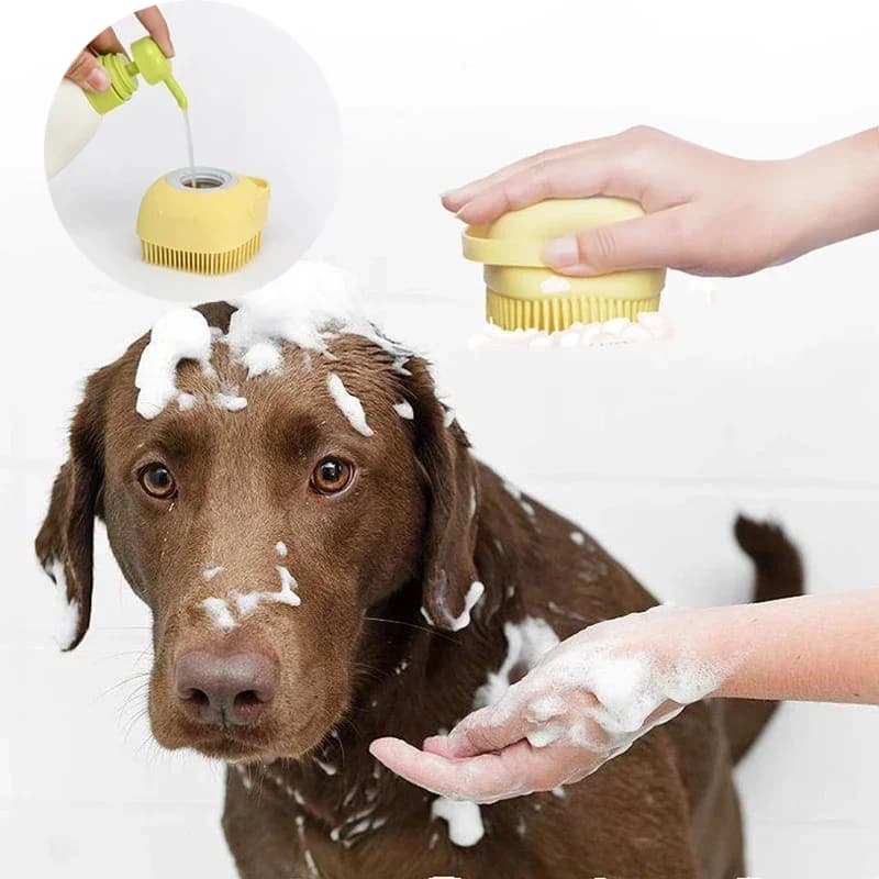 Spazzola per shampoo per cani Spazzola per guanti da massaggio per bagno per animali domestici in silicone morbido Spazzola per capelli da bagno per cani e gatti Accessori per animali domestici