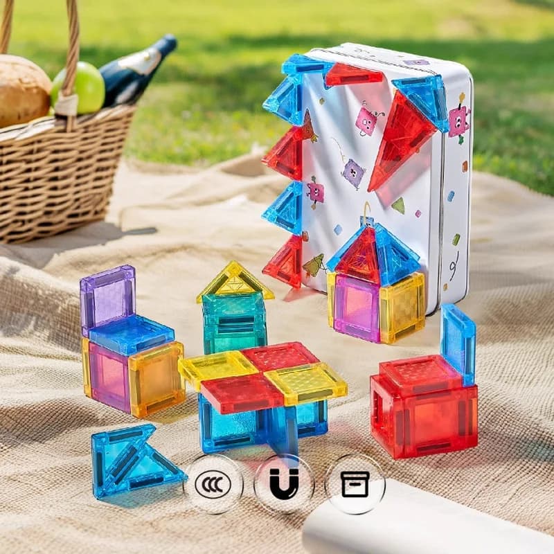 Piastrelle Magnetiche Generiche per Finestre, Magneti Forti, Blocchi Trasparenti, Pezzi Sciolti, Giocattoli Educativi Portatili Assemblabili