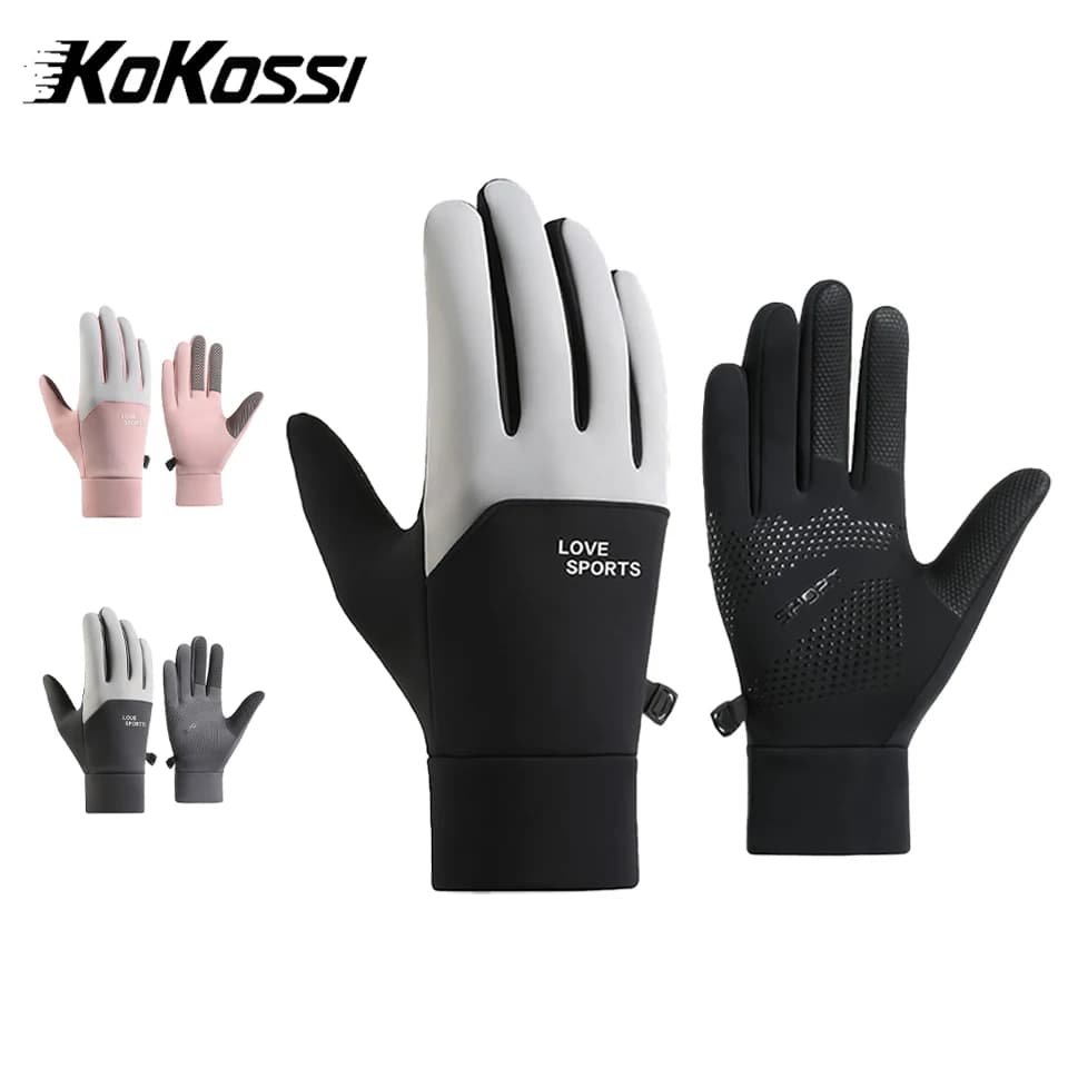 KoKossi Uomo Donna Guanti invernali Guanti a dita intere ispessiti Impermeabili Ciclismo all'aperto Sci Touch Screen Resistenza al freddo