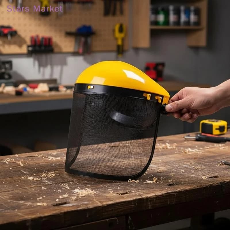 New Garden Grass Trimmer Weed Wacker Safety Helmet Hat With Full Face Mesh Mask For Logging Brush Cutter Forestry Protection