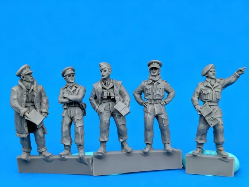 Kit modello figura in resina pressofusa in scala 1/72 Gruppo di comando invernale nel deserto britannico 5 figure non verniciate