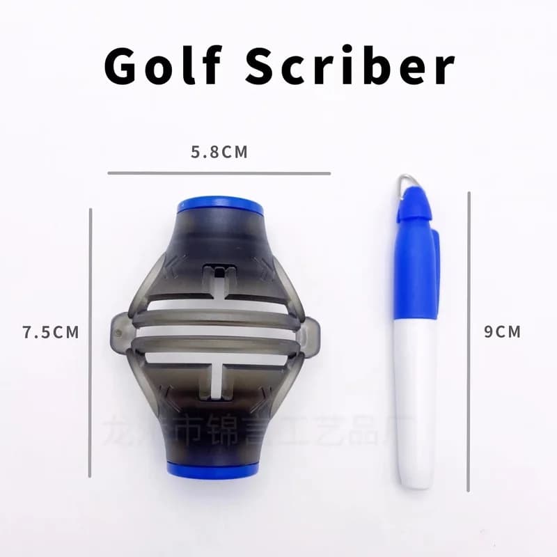 360 Degree Golf Ball Line Marker Tool with Alignment Stencil and Pen for Putting Practice