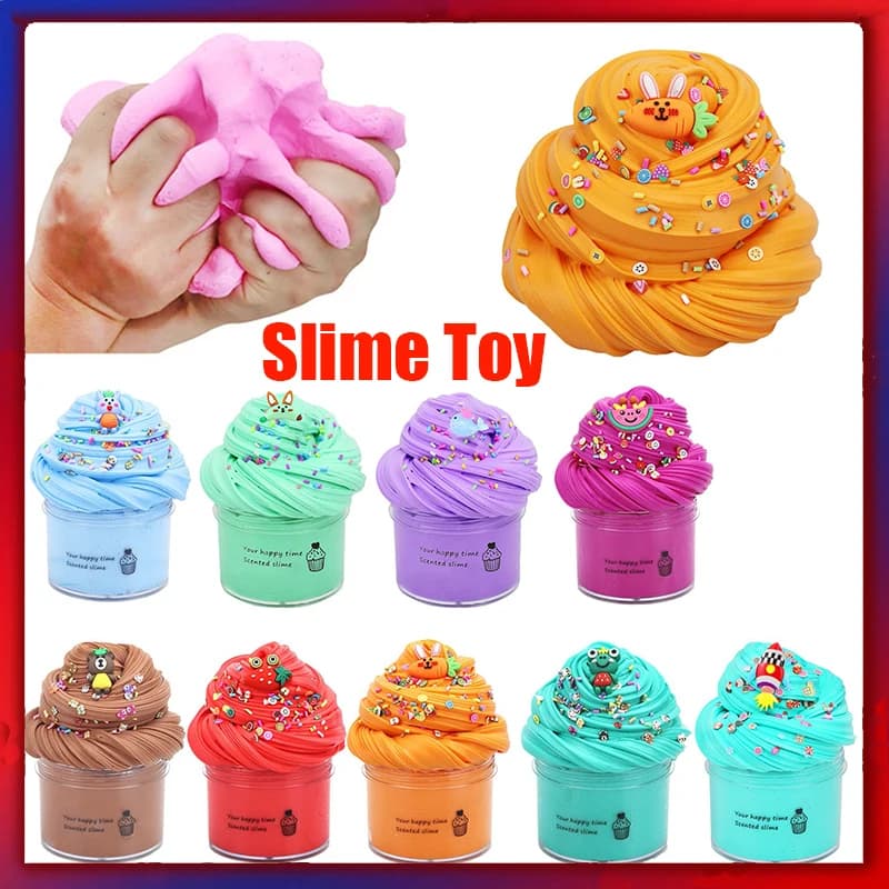 Kit Fai-da-Te per Slime al Burro alla Frutta, Slime Morbido Non Appiccicoso Profumato, Giocattolo Regalo per Bambini 70ml, Giocattoli Fai-da-Te per Bambini, Antistress