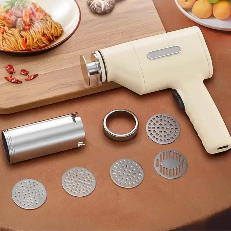 Macchina per Pasta elettrica senza fili per uso domestico macchina per Pasta automatica per cucina 5 forme di Pasta macchina per Pasta staccabile facile da pulire