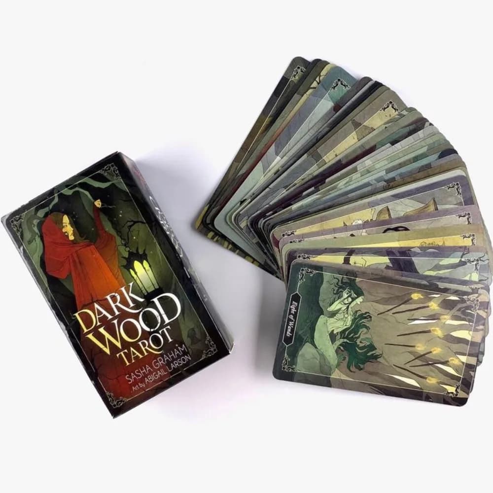 Mazzo di tarocchi in legno scuro Gioco da tavolo per feste per il tempo libero Carte Oracle di profezia di predizione del futuro
